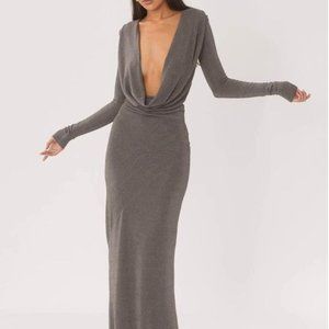 Arcina Ori Jen Dress Reversible Shimmering Silver Designer Gown